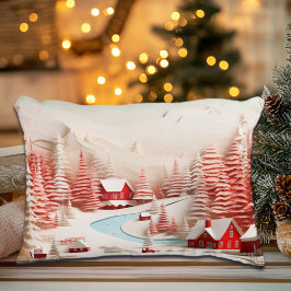 3D Skandinavische Winterlandschaft Dekokissen