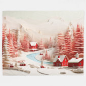 3D Skandinavische Winterlandschaft Fleecedecke (Vorderseite (Horizontal))