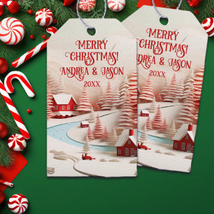 3D Skandinavische Winterlandschaft Geschenkanhänger