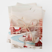 3D Skandinavische Winterlandschaft Geschenkpapier Set (Beispiel)