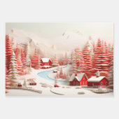 3D Skandinavische Winterlandschaft Geschenkpapier Set (Vorderseite)