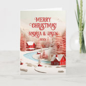 3D Skandinavische Winterlandschaft Karte (Vorderseite)