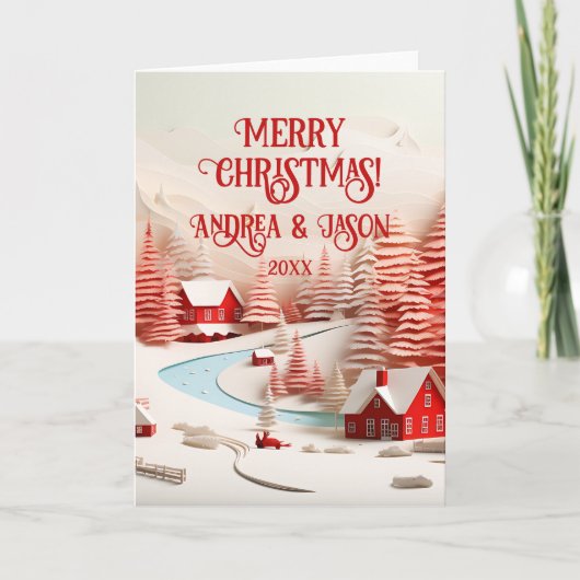 3D Skandinavische Winterlandschaft Karte (Vorderseite)