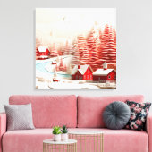 3D Skandinavische Winterlandschaft Leinwanddruck (Insitu (Wohnzimmer))