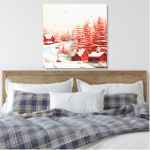 3D Skandinavische Winterlandschaft Leinwanddruck (Insitu (Schlafzimmer))