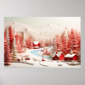 3D Skandinavische Winterlandschaft Poster (Vorne)