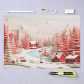 3D Skandinavische Winterlandschaft Seidenpapier (Handwerk)