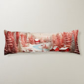 3D Skandinavische Winterlandschaft Seitenschläferkissen (Rückseite)