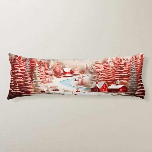 3D Skandinavische Winterlandschaft Seitenschläferkissen (Vorderseite)
