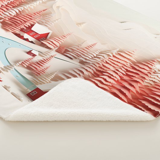 3D Skandinavische Winterlandschaft Sherpadecke (3/4)