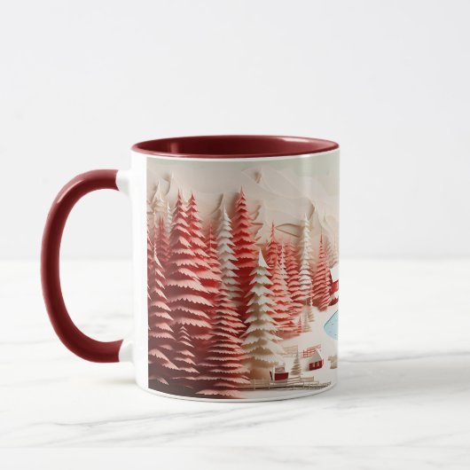 3D Skandinavische Winterlandschaft Tasse (Links)