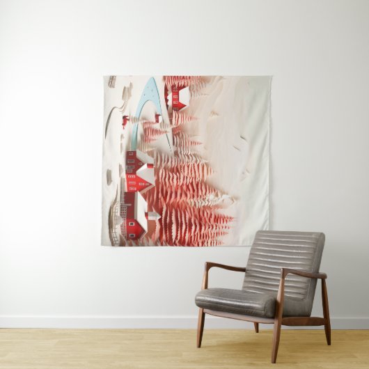 3D Skandinavische Winterlandschaft Wandteppich (Beispiel (Horizontal))