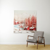 3D Skandinavische Winterlandschaft Wandteppich (Beispiel)