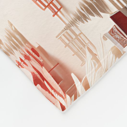 3D Skandinavisches Winterlandschaftsbaby Fleecedecke (Ecke)