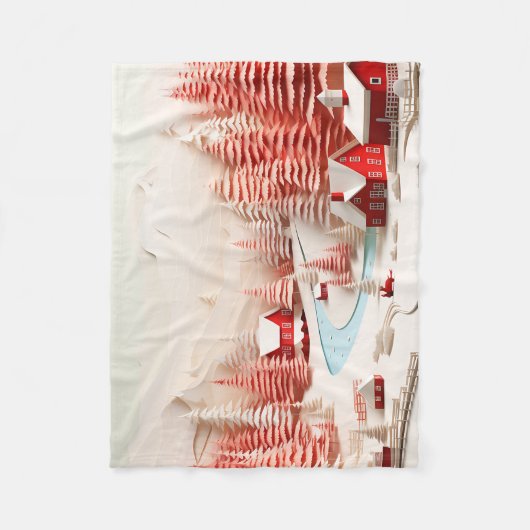 3D Skandinavisches Winterlandschaftsbaby Fleecedecke (Vorderseite)