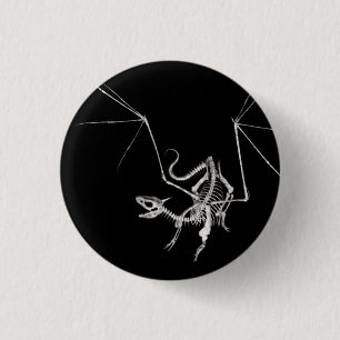 3D Skeleton Halbtondrache 4 Button