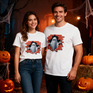 3d Skelett, das durch ein gebrochenes Wanddesign w T-Shirt