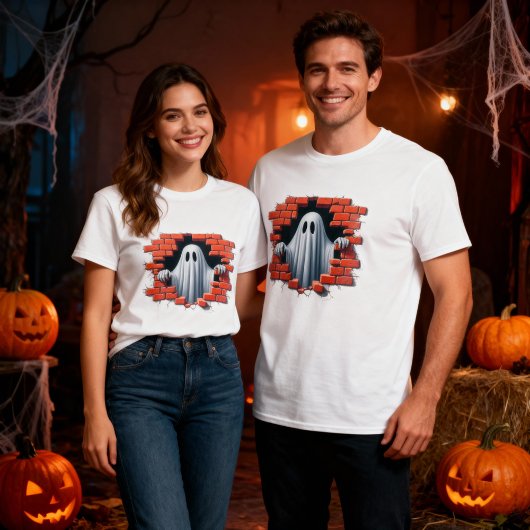 3d Skelett, das durch ein gebrochenes Wanddesign w T-Shirt