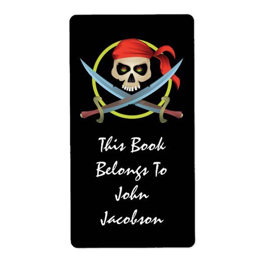 3D-Skull-Pirate-Etikett (Vorne)