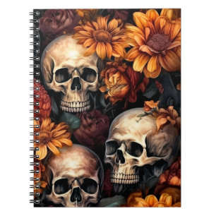 3D-Skulpturen und Blume im Herbst Notizblock