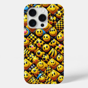 3D-Smiley-Gesicht-Mosaik-Handyhülle - Gelb & Schwa Case-Mate iPhone Hülle