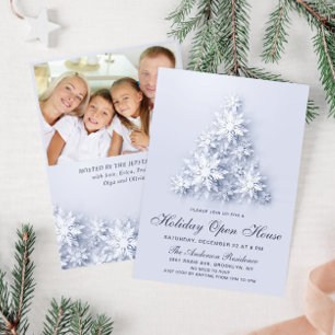 3D Snowflakes Weihnachtsbaum Holiday Open House Einladung