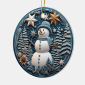3D Snowman Chirstmas Keramik Ornament (Links)