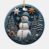 3D Snowman Chirstmas Keramik Ornament (Hinten)