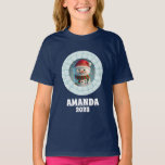 3D Snowman Christmas Custom Kids Name Blue T-Shirt<br><div class="desc">3D Snowman Christmas Custom Kids Name Holiday blue to Shirt,  leicht personalisiert mit Ihrem Kindernamen</div>