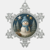 3d Snowman Christmas Gift Ornament (Vorderseite)