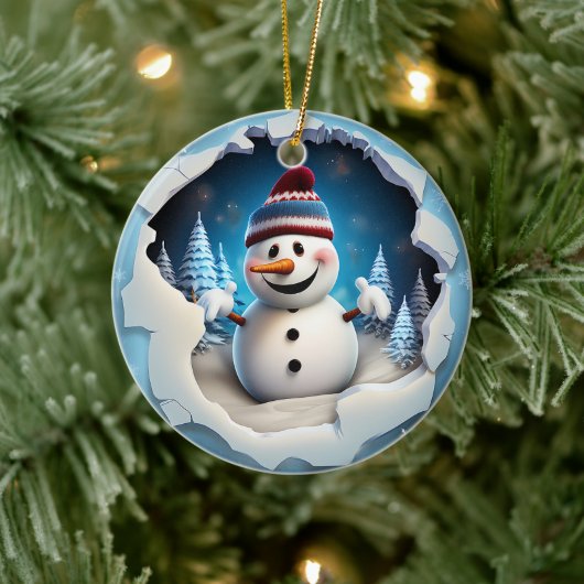 3d Snowman Keramik Ornament (Baum)