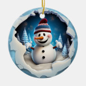 3d Snowman Keramik Ornament (Vorne)