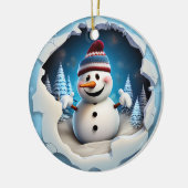 3d Snowman Keramik Ornament (Links)