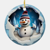 3d Snowman Keramik Ornament (Hinten)