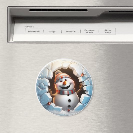 3D Snowman Magnet (In Situ (Geschirrspüler))
