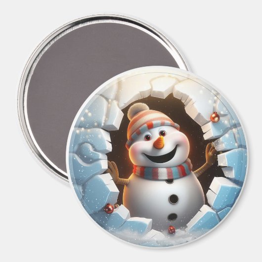 3D Snowman Magnet (Vorderseite/Rückseite)