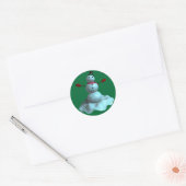 3D Snowman Runder Aufkleber (Umschlag)