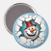 3D Snowman - Spielerisch karrot-genäht Magnet (Vorderseite/Rückseite)