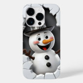 3D Snowman Weihnachten Case-Mate iPhone Hülle (Rückseite)