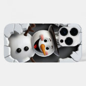 3D Snowman Weihnachten Case-Mate iPhone Hülle (Rückseite (Horizontal))