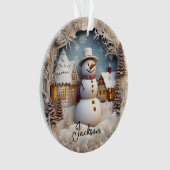 3D Snowman Weihnachtsschmuck Ornament (Vorderseite)