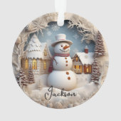 3D Snowman Weihnachtsschmuck Ornament (Rückseite)