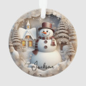 3D Snowman Weihnachtsschmuck Ornament (Rückseite)