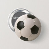 3D Soccerball Schwarz-weißer Fußball Button (Vorne & Hinten)