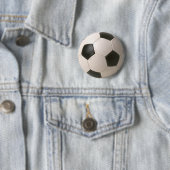 3D Soccerball Schwarz-weißer Fußball Button (Beispiel)