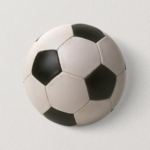 3D Soccerball Schwarz-weißer Fußball Button