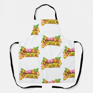 3d Sommertext - Farbiger Sommertext mit Früchten Schürze