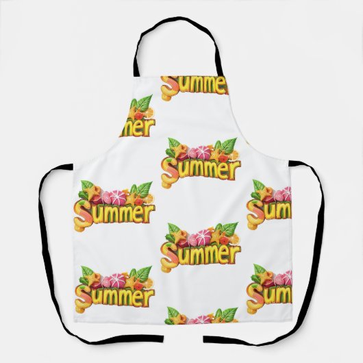 3d Sommertext - Farbiger Sommertext mit Früchten Schürze (Vorderseite)