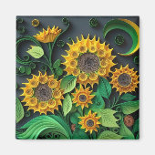 3D Sonnenblumen Magnet (Vorne)
