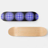 3D Sphere Crazy Black and Blue Skateboard (Horizontal)